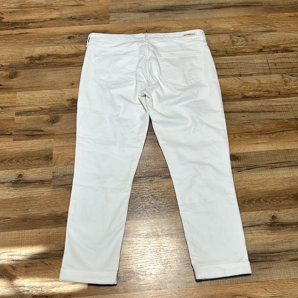 DENIZEN BY LEVIS WOMENS MIDRISE BOYFRIEND JEANS ANKLE WHITE DISTRESSED Sz 11 W30 - Picture 2 of 12
